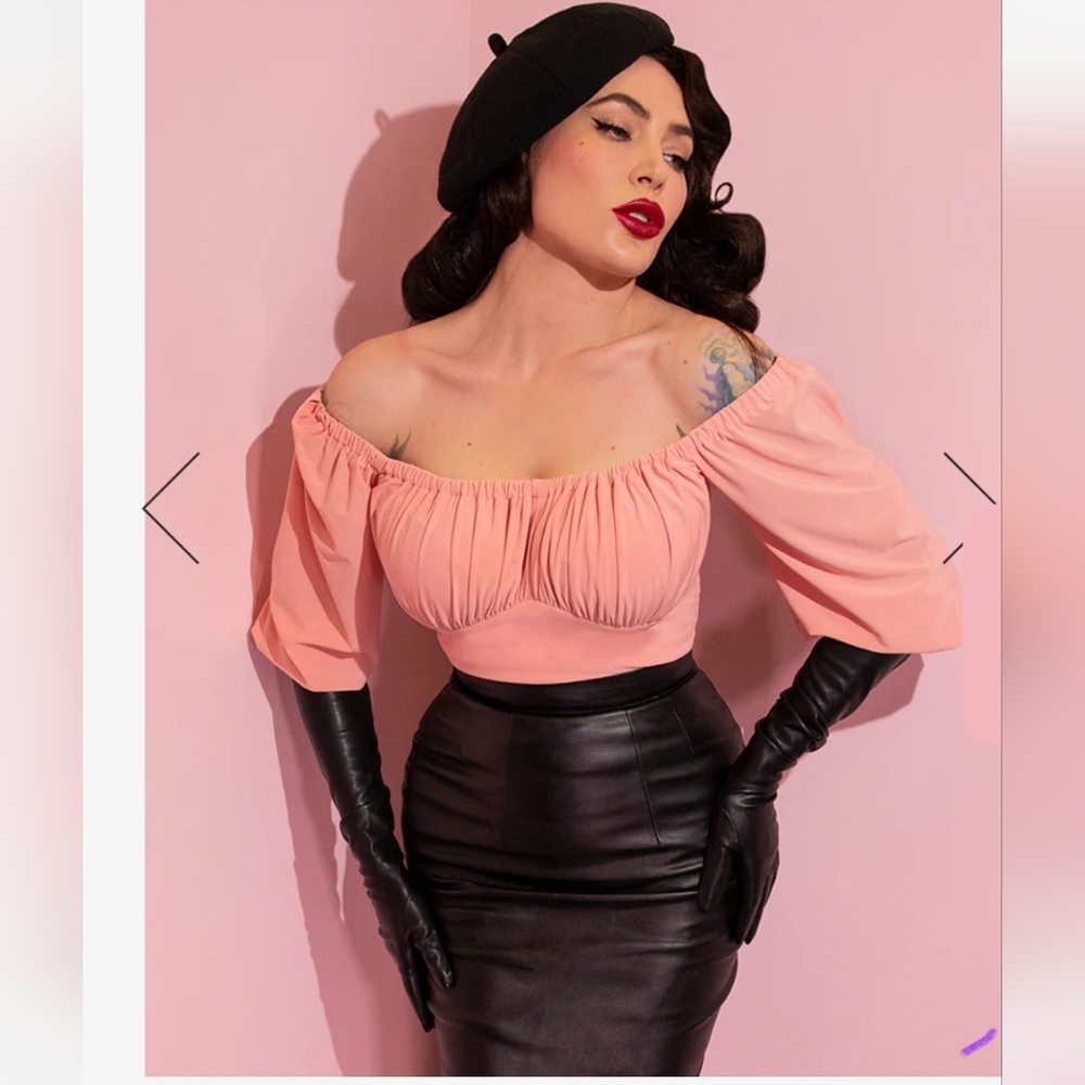 Elegant Peach Off-Shoulder Top